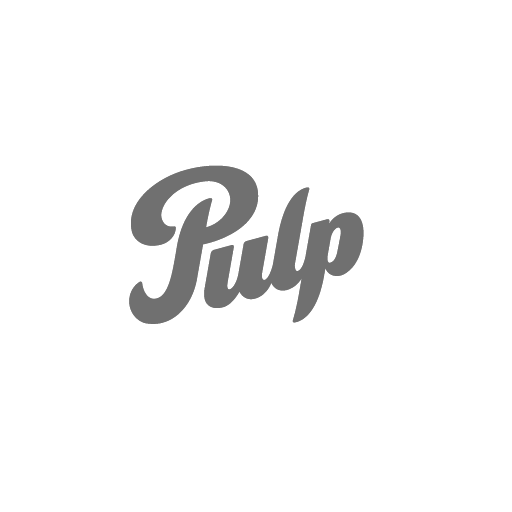 Logo de la marca Pulp en escala de grises