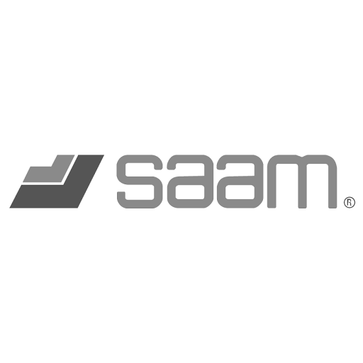 INNK Software de Gestión: Logo de la empresa SAAM en escala de grises, posicionado en el portafolio estratégico de clientes que confían en nuestra gestión de proyectos e innovación empresarial.