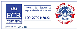 Certificación ISO 27001:2013 de FCR Chile para el sistema de gestión de seguridad de la información en servicios de innovación empresarial y gestión de proyectos.